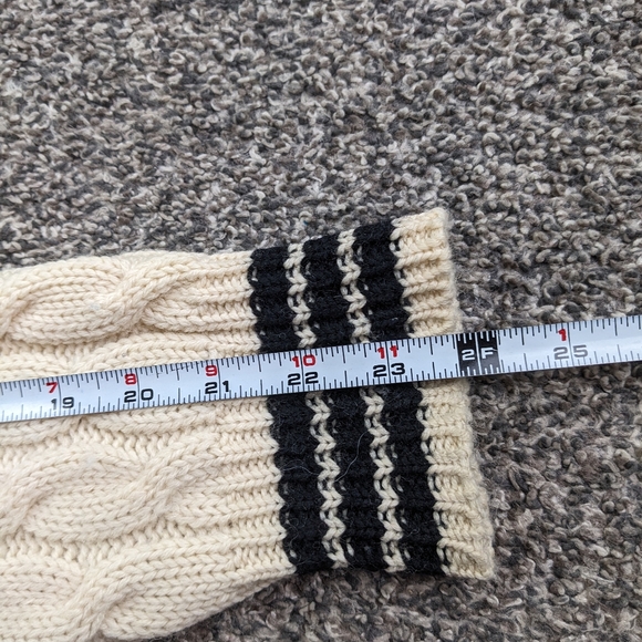 Vintage 90s Gap Sweater Tennis Cricket Wool Cable Knit V Neck Ivory Mens Large - Picture 9 of 11